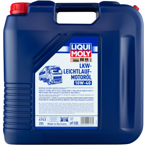 Синтетическое моторное масло LKW-Leichtlauf-Motoroil 10W-40 - 20 л